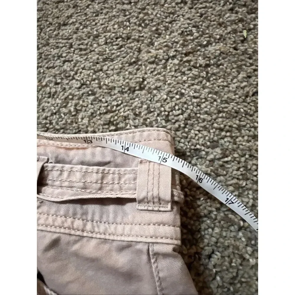 Y2K American Eagle Womens Mid Rise Midi Stretch Khaki Tan Shorts Size 4‎ Safari